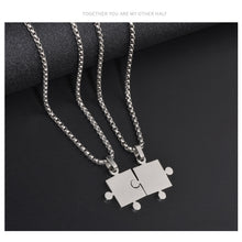 Load image into Gallery viewer, Couple Necklace Square Stitching Pendant Necklace Fashion Simple Accessories Jewelry For Women Men
