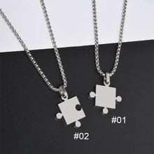 Load image into Gallery viewer, Couple Necklace Square Stitching Pendant Necklace Fashion Simple Accessories Jewelry For Women Men
