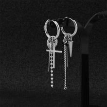 Load image into Gallery viewer, Men's Earrings Steel Color Chain Geometric Fringe Long Men's Earrings Fashion Simple Accessories Jewelry
