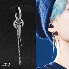 Load image into Gallery viewer, Men's Earrings Steel Color Chain Geometric Fringe Long Men's Earrings Fashion Simple Accessories Jewelry
