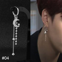 Load image into Gallery viewer, Men's Earrings Steel Color Chain Geometric Fringe Long Men's Earrings Fashion Simple Accessories Jewelry
