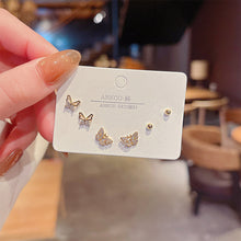 Load image into Gallery viewer, Butterfly Long Pearl Tassel Earrings Zircon Butterfly Stud Earrings Creative Simple Accessories Jewelry for Women
