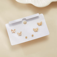 Load image into Gallery viewer, Butterfly Long Pearl Tassel Earrings Zircon Butterfly Stud Earrings Creative Simple Accessories Jewelry for Women
