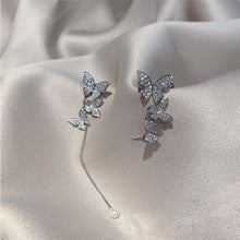 Load image into Gallery viewer, Butterfly Asymmetric Stud Earrings Flower Fringe Earrings Creative Simple Accessories Jewelry for Women
