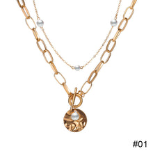 Load image into Gallery viewer, Chain Pearl Double Layer Necklace Creative Retro Simple Alloy Clavicle Chain Fashion Accessories Jewelry
