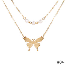 Load image into Gallery viewer, Chain Pearl Double Layer Necklace Creative Retro Simple Alloy Clavicle Chain Fashion Accessories Jewelry
