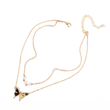 Load image into Gallery viewer, Chain Pearl Double Layer Necklace Creative Retro Simple Alloy Clavicle Chain Fashion Accessories Jewelry
