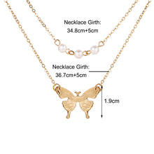 Load image into Gallery viewer, Chain Pearl Double Layer Necklace Creative Retro Simple Alloy Clavicle Chain Fashion Accessories Jewelry
