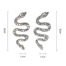 Load image into Gallery viewer, 2pcs Diamond Alloy Snake Nail Art Jewelry Three-dimensional Nail Diamond Jewelry Shiny Metal Nail Art Decoration Nail Ornaments
