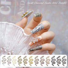 Load image into Gallery viewer, Small Diamond Alloy Snake Nail Art Jewelry Shiny Three-dimensional Metal Nail Stickers Nail Art Decoration
