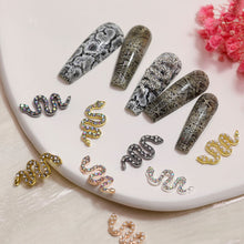 Load image into Gallery viewer, Small Diamond Alloy Snake Nail Art Jewelry Shiny Three-dimensional Metal Nail Stickers Nail Art Decoration
