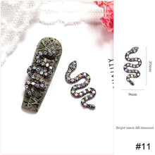 Load image into Gallery viewer, Small Diamond Alloy Snake Nail Art Jewelry Shiny Three-dimensional Metal Nail Stickers Nail Art Decoration
