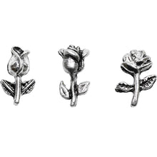 Load image into Gallery viewer, 10pcs Metal Rose Nail Ornaments Retro Dark Style Three-dimensional Rose Ancient Silver Nail Ornaments Nail Art Decoration
