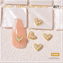 Load image into Gallery viewer, Nail Art Pearl Alloy Jewelry Bow Knot Diamond Jewelry Nail Jewelry Nail Art Decoration Manicure Accessories
