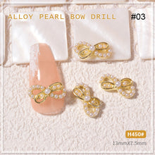 Load image into Gallery viewer, Nail Art Pearl Alloy Jewelry Bow Knot Diamond Jewelry Nail Jewelry Nail Art Decoration Manicure Accessories
