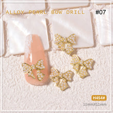 Load image into Gallery viewer, Nail Art Pearl Alloy Jewelry Bow Knot Diamond Jewelry Nail Jewelry Nail Art Decoration Manicure Accessories
