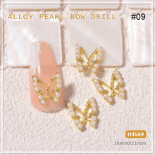 Load image into Gallery viewer, Nail Art Pearl Alloy Jewelry Bow Knot Diamond Jewelry Nail Jewelry Nail Art Decoration Manicure Accessories
