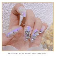 Load image into Gallery viewer, Nail Art Butterfly Metal Zircon Jewelry Light Luxury Diamond Three-dimensional Butterfly Nail Decoration Manicure Accessories
