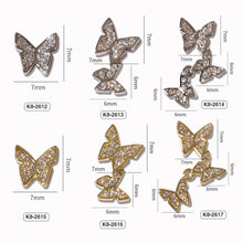 Load image into Gallery viewer, Nail Art Butterfly Metal Zircon Jewelry Light Luxury Diamond Three-dimensional Butterfly Nail Decoration Manicure Accessories
