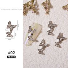 Load image into Gallery viewer, Nail Art Butterfly Metal Zircon Jewelry Light Luxury Diamond Three-dimensional Butterfly Nail Decoration Manicure Accessories
