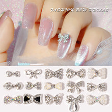 Load image into Gallery viewer, Bow Nail Art Jewelry Pearl Diamond Jewelry Rhinestone Shiny Nail Ornament Nail Art Decoration Manicure Accessories
