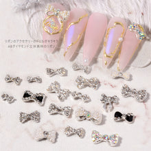 Load image into Gallery viewer, Bow Nail Art Jewelry Pearl Diamond Jewelry Rhinestone Shiny Nail Ornament Nail Art Decoration Manicure Accessories

