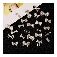 Load image into Gallery viewer, Bow Nail Art Jewelry Pearl Diamond Jewelry Rhinestone Shiny Nail Ornament Nail Art Decoration Manicure Accessories
