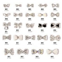 Load image into Gallery viewer, Bow Nail Art Jewelry Pearl Diamond Jewelry Rhinestone Shiny Nail Ornament Nail Art Decoration Manicure Accessories
