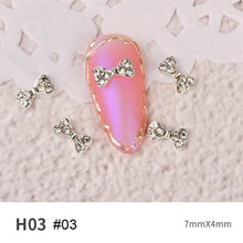 Load image into Gallery viewer, Bow Nail Art Jewelry Pearl Diamond Jewelry Rhinestone Shiny Nail Ornament Nail Art Decoration Manicure Accessories
