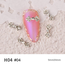 Load image into Gallery viewer, Bow Nail Art Jewelry Pearl Diamond Jewelry Rhinestone Shiny Nail Ornament Nail Art Decoration Manicure Accessories

