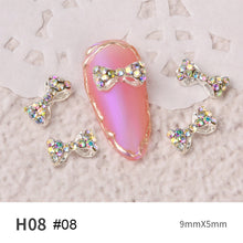 Load image into Gallery viewer, Bow Nail Art Jewelry Pearl Diamond Jewelry Rhinestone Shiny Nail Ornament Nail Art Decoration Manicure Accessories
