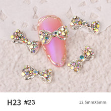 Load image into Gallery viewer, Bow Nail Art Jewelry Pearl Diamond Jewelry Rhinestone Shiny Nail Ornament Nail Art Decoration Manicure Accessories
