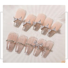 Load image into Gallery viewer, Silver Zircon Bow Nail Decoration Shiny Diamond Nail Art Jewelry Nail Art Decoration Manicure Accessories
