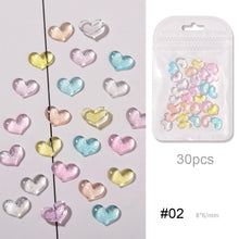 Load image into Gallery viewer, 30pcs 3D Love Rhinestone Nail Art Accessories Shiny Crystal Nail Art Decoration Manicure Accessories
