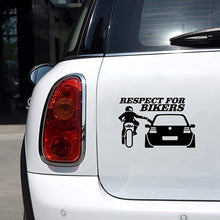 Load image into Gallery viewer, 13x20cm Car Stickers Respect for Bikers Sticker Funny Wrap Vinyl For Auto Door Handle Decals Body Car Accessories Decoration
