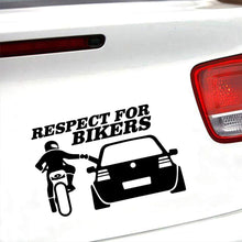 Load image into Gallery viewer, 13x20cm Car Stickers Respect for Bikers Sticker Funny Wrap Vinyl For Auto Door Handle Decals Body Car Accessories Decoration
