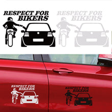Load image into Gallery viewer, 13x20cm Car Stickers Respect for Bikers Sticker Funny Wrap Vinyl For Auto Door Handle Decals Body Car Accessories Decoration
