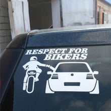 Load image into Gallery viewer, 13x20cm Car Stickers Respect for Bikers Sticker Funny Wrap Vinyl For Auto Door Handle Decals Body Car Accessories Decoration
