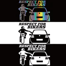 Load image into Gallery viewer, 13x20cm Car Stickers Respect for Bikers Sticker Funny Wrap Vinyl For Auto Door Handle Decals Body Car Accessories Decoration
