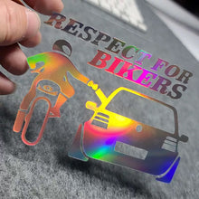 Load image into Gallery viewer, 13x20cm Car Stickers Respect for Bikers Sticker Funny Wrap Vinyl For Auto Door Handle Decals Body Car Accessories Decoration
