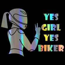 Load image into Gallery viewer, Motorcycle Sticker Respect For Bikers and YES Girls YES Bike Reflective Car Stickers Moto Auto Decal Funny JDM Vinyl Styling
