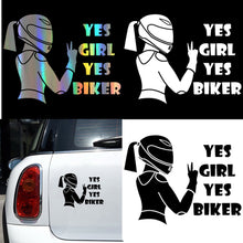 Load image into Gallery viewer, Motorcycle Sticker Respect For Bikers and YES Girls YES Bike Reflective Car Stickers Moto Auto Decal Funny JDM Vinyl Styling
