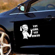 Load image into Gallery viewer, Motorcycle Sticker Respect For Bikers and YES Girls YES Bike Reflective Car Stickers Moto Auto Decal Funny JDM Vinyl Styling

