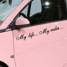 Load image into Gallery viewer, Car Sticker 60*8.5cm My Life My Rules Car Decal Reflective Laser 3D Car Stickers Decals Creative Vinyl Car Styling Auto Stickers
