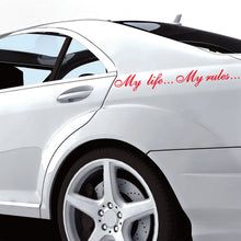 Load image into Gallery viewer, Car Sticker 60*8.5cm My Life My Rules Car Decal Reflective Laser 3D Car Stickers Decals Creative Vinyl Car Styling Auto Stickers
