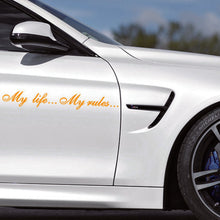Load image into Gallery viewer, Car Sticker 60*8.5cm My Life My Rules Car Decal Reflective Laser 3D Car Stickers Decals Creative Vinyl Car Styling Auto Stickers
