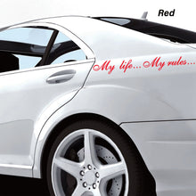 Load image into Gallery viewer, Car Sticker 60*8.5cm My Life My Rules Car Decal Reflective Laser 3D Car Stickers Decals Creative Vinyl Car Styling Auto Stickers
