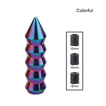Load image into Gallery viewer, 5.7inch 14.6cm Gear Shift Knob Pointed End Cone Manual Transmission Aluminum Shifter Lever Knob Gear Bamboo Style
