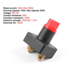 Load image into Gallery viewer, 12V 100A Battery Isolator Disconnect Cut Off Switch Portable Waterproof Auto Car Truck Yacht Boat Camper Battery Cut Off Power
