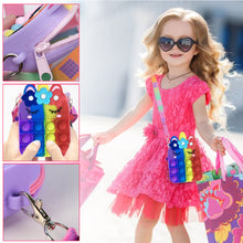 Load image into Gallery viewer, Pop It Sling Bag Unicorn Kids Bag Silicone Bag Strawberry Bag Fidget Bubble Push Stress Relief Toy Bag Kids Girls Cute Storage Bag
